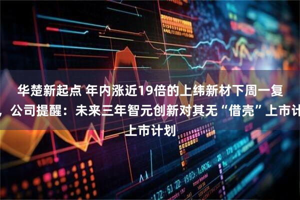 华楚新起点 年内涨近19倍的上纬新材下周一复牌，公司提醒：未来三年智元创新对其无“借壳”上市计划