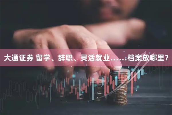 大通证券 留学、辞职、灵活就业……档案放哪里？